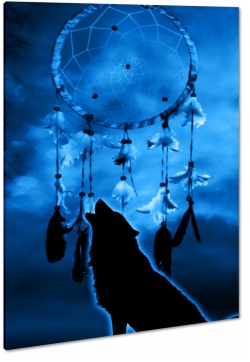 wilk, wycie, apacz snw, marzenia, zaufanie, symbol, indianie, czarny, dark, niebieski, granatowy
