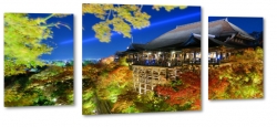 azja, japonia, budynek tradycyjny, drzewa, licie, jesie, azjatycka architektura