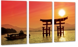 brama torii, japonia, architektura azjatycka, morze japoskie, czerwony