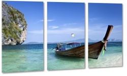 tajlandia, katamaran, wakacje, tropiki, krajobraz, klif, morze, brzeg