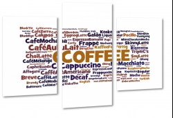 coffee, kawa, przekaz, plakat, tekst, grafika, rodzaje, stylowo, kawiarnia, biae to