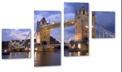 tower bridge, londyn, tamiza, most, wiee, styl wiktoriaski, owietlona