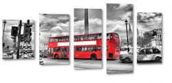 londyn, london, anglia, wielka brytania, bus, autobus, czerwony, szary, miasto, city