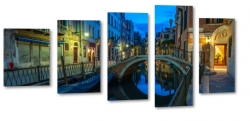 wenecja, venice, gondola, canale grande, rzeka, wochy, italia, restauracje, noc, dark