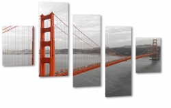 san francisco, golden gate bridge, most, rzeka, usa, stany, czerwony