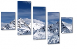 alpy, gry, pagrki, krajobraz, widok, pejza, zima, nieg, szczyt, wspinaczka, soce, promienie