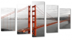 san francisco, golden gate bridge, most, rzeka, usa, stany, czerwony