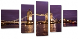 tower bridge, londyn, tamiza, most, wiee, styl wiktoriaski, owietlona