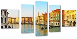 wenecja, canal grande, cienina, kamienice, kultura, wochy, wodne miasto, gondola