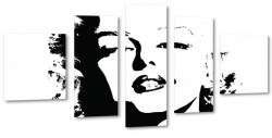 marylin monroe, gwiazda, czarno-biay, spojrzenie, zmysowa, b&w, kontrast