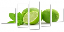 limonka, owoc, zielony, orzewienie, mita, biae to