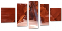 kanion antylopy, piasek, arizona, promienie, skay, czerwony