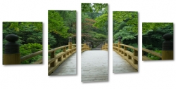 most, drzewo, zielony, licie, drewniany, park, ogrd, mostek