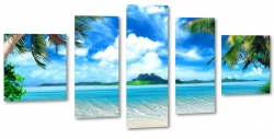 wyspa, plaa, ocean, palma, chmura, niebieski, bkitny, tropiki