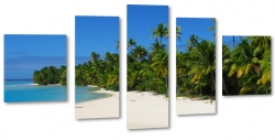tropiki, wyspa, ocean, palma, plaa, piasek, palmy, niebieski